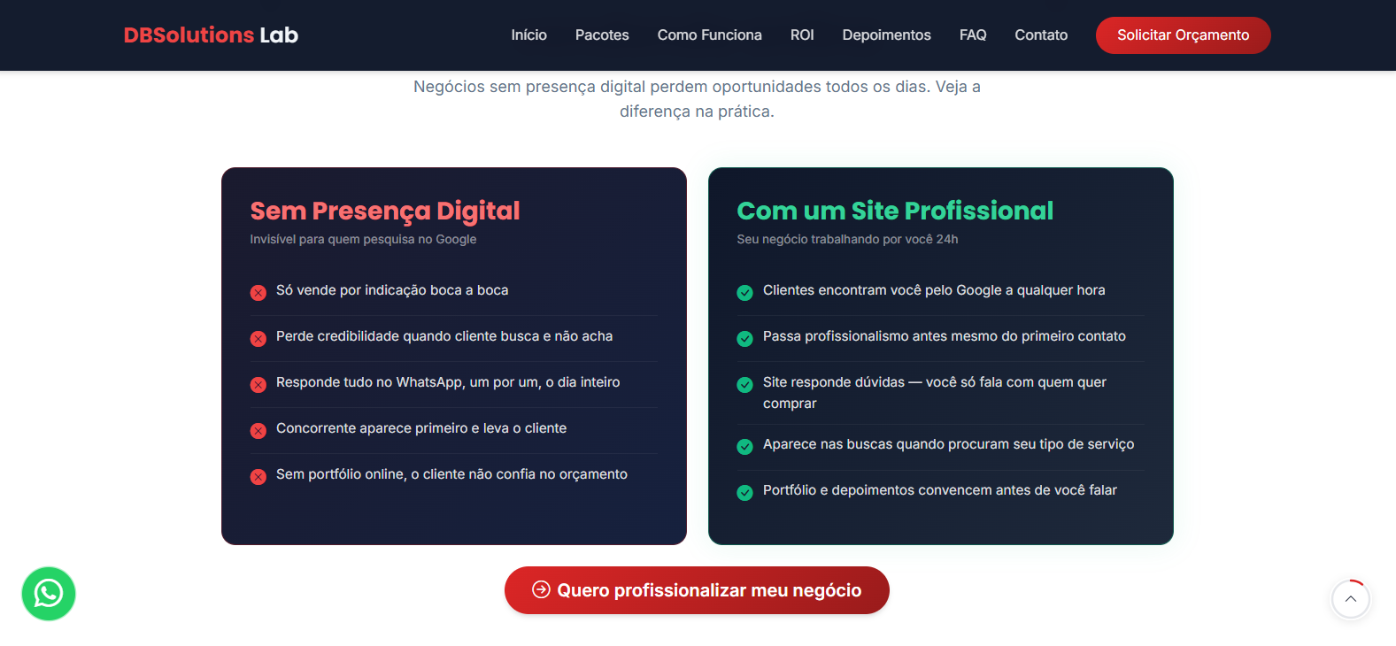 DBSolutions Lab — Landing Page — 2