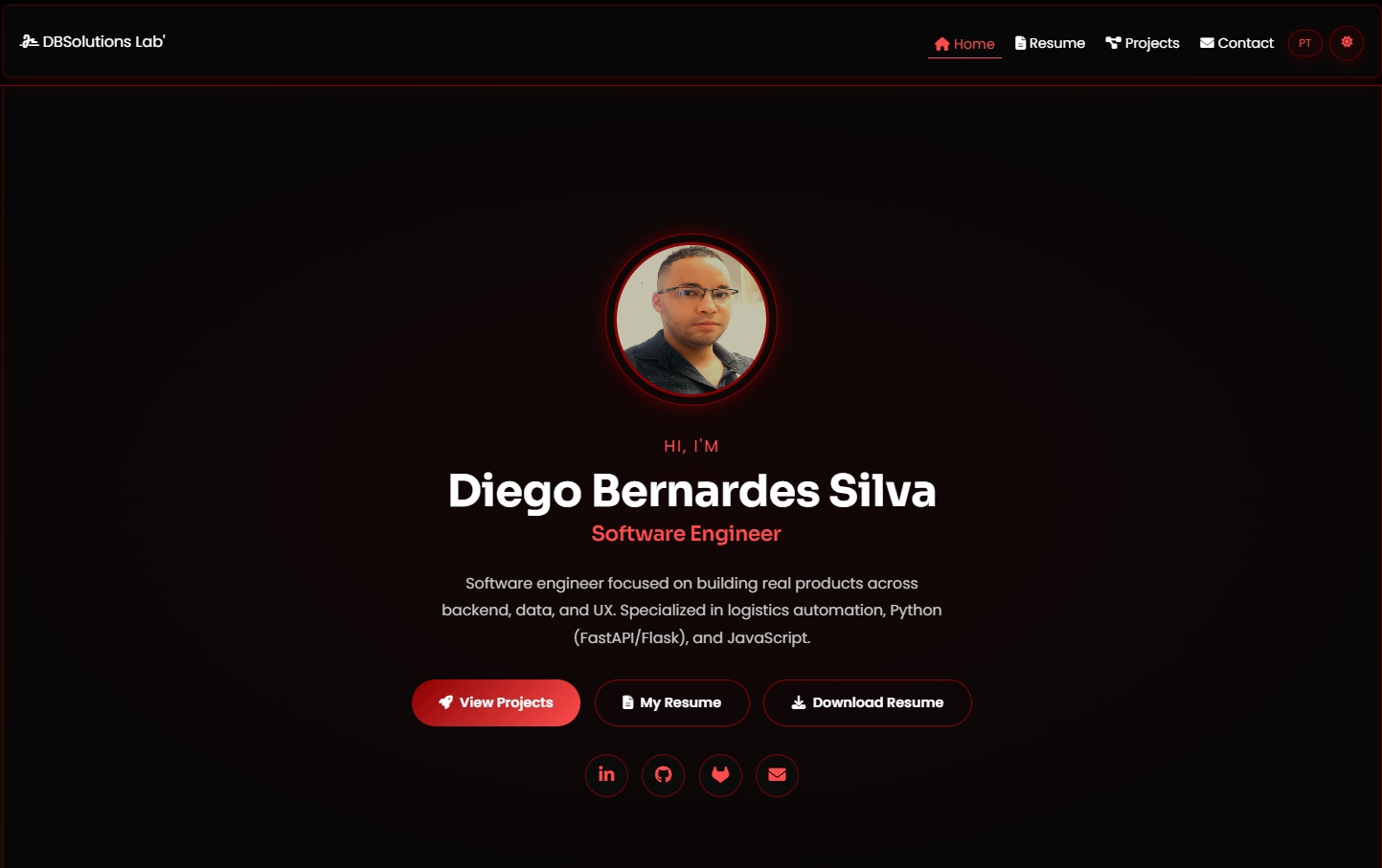 Screenshot — Personal Portfolio
