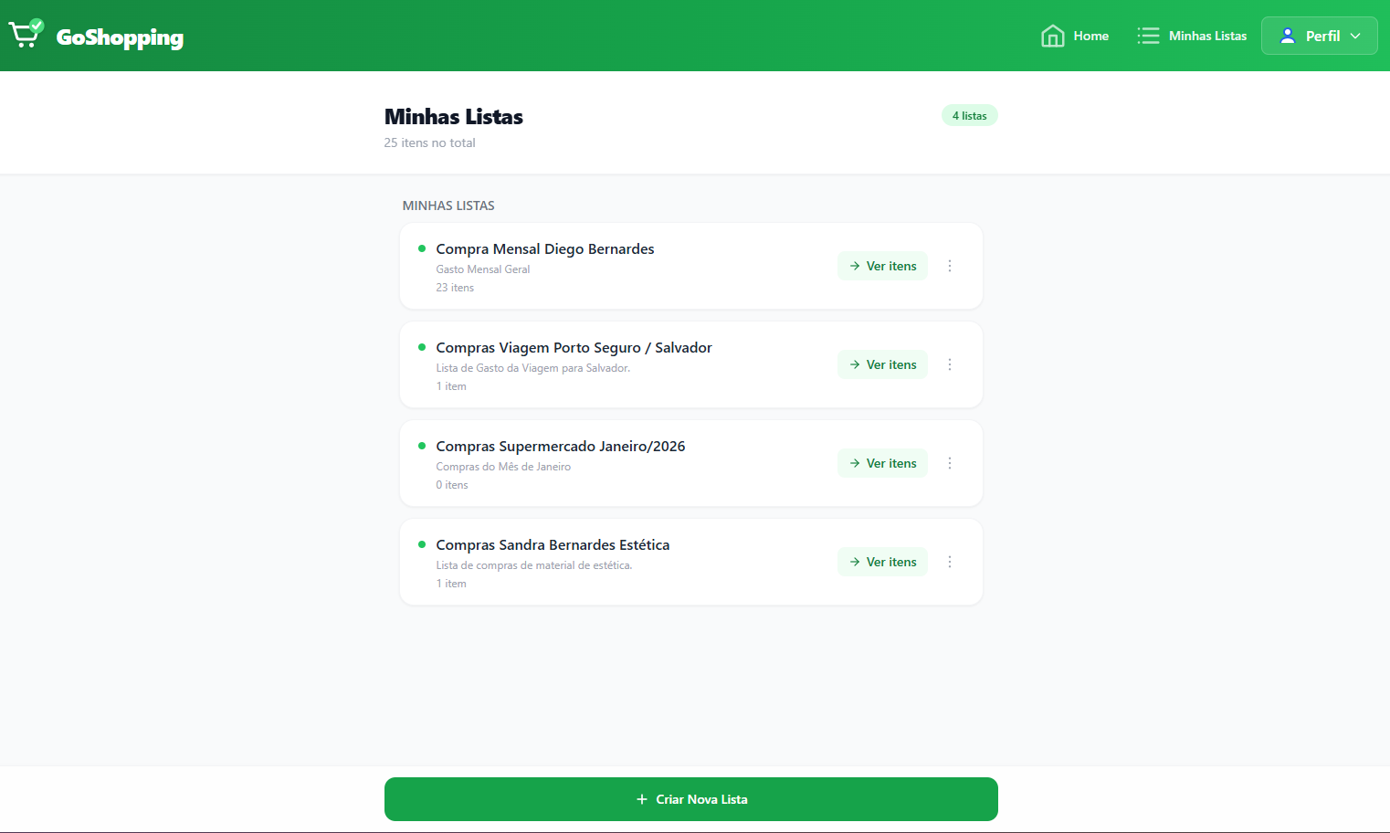 GoShopping - Listas