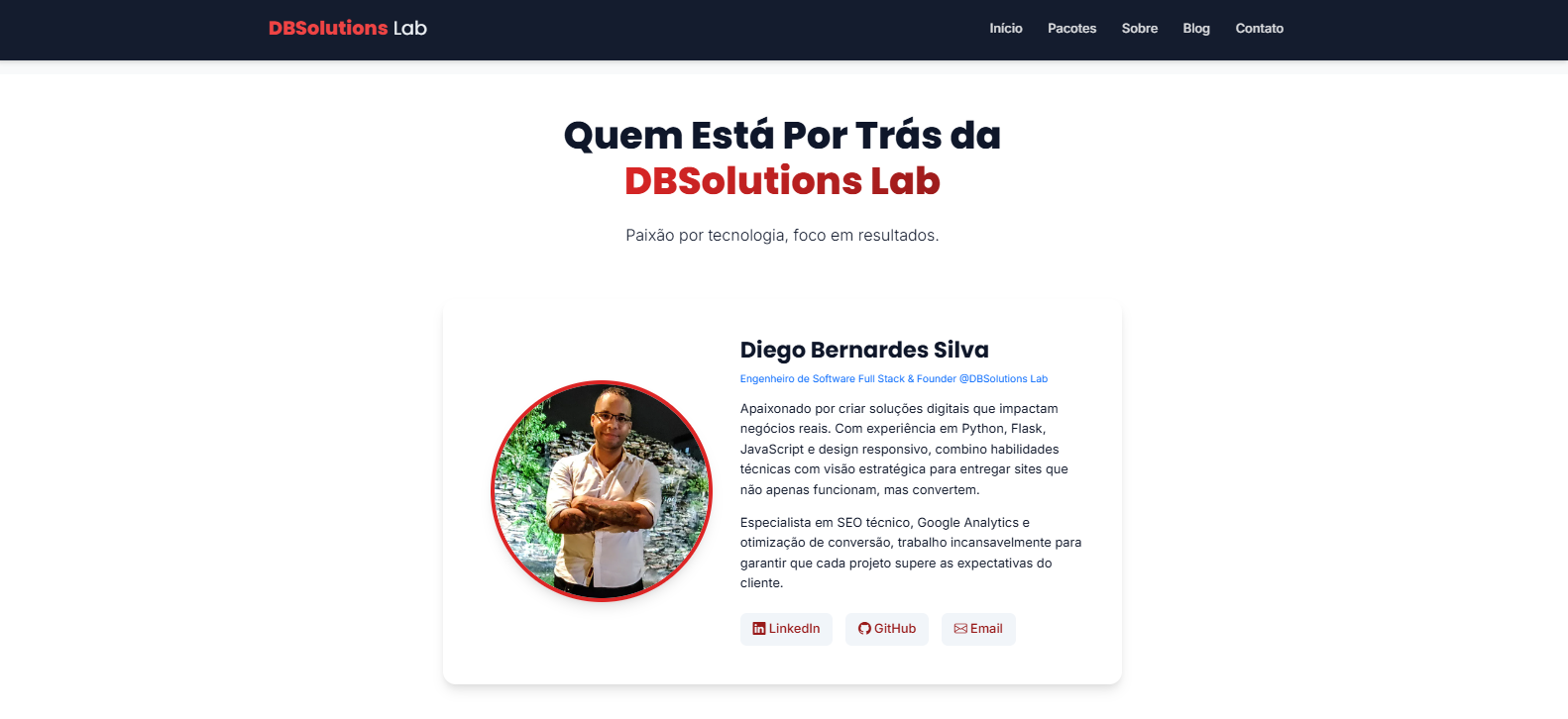 Landing Page - Sobre