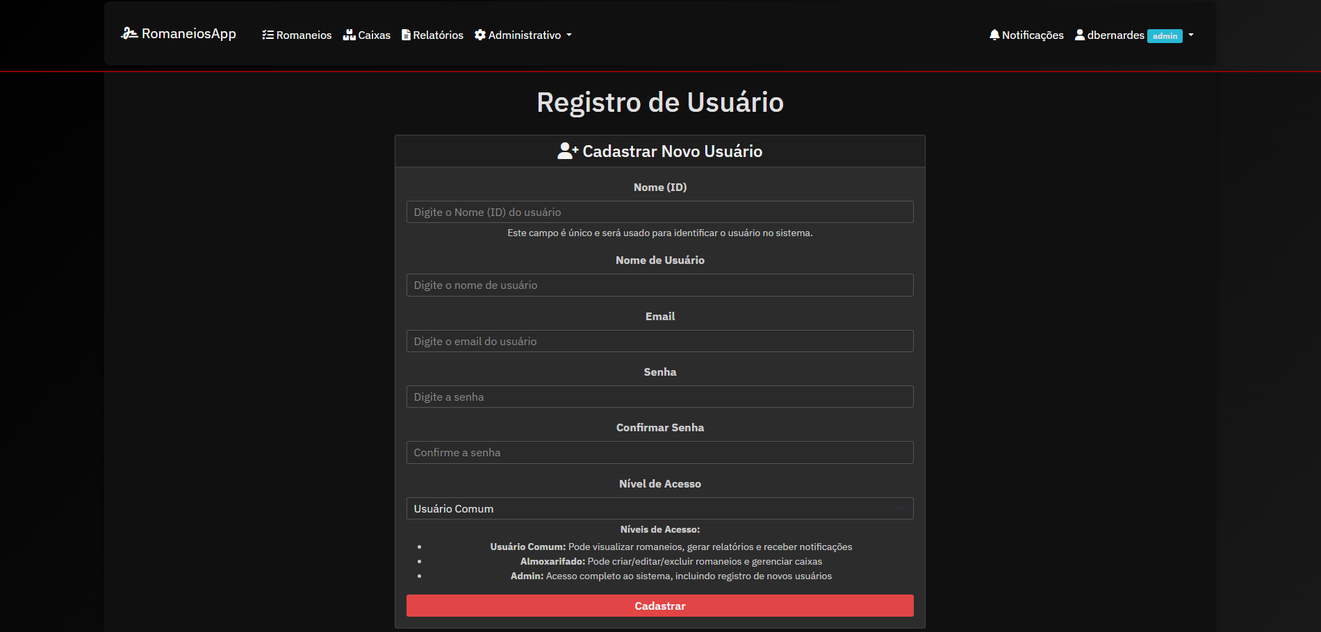 Manifestly - Cadastro de usuários