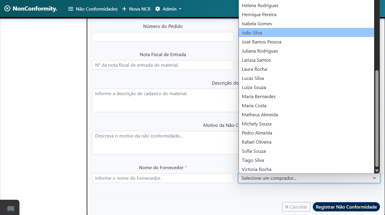 NonConformity - Lista comprador